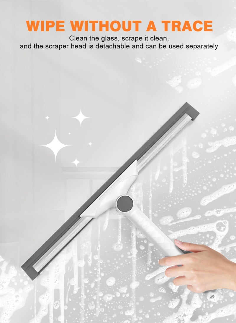 HomarKet Multifunction Magic Broom, Squeegee Broom for Floor, Rubber Silicone Broom with Small Cleaning Brush for Floor Cleaning, Magic Broom Sweeper for Living Room, Kitchen, Bathroom-Easy Dry The Glass (Grey, 45.3 INCH) - Image 3